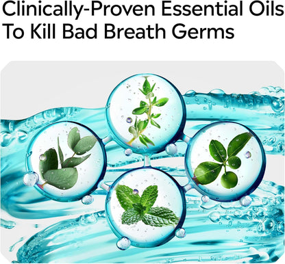 Ultraclean Oral Care Antiseptic Mouthwash, Everfresh Technology to Help Fight Bad Breath, Gingivitis, Plaque & Tartar, Ada-Accepted Tartar Control Oral Rinse, Cool Mint, 1 L