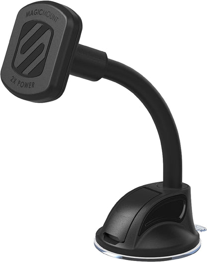 MAGTHD2 Magicmount XL Magnetic Phone Holder Suction Cup Phone Mount for Car Dash, Window or Flat Surface, Adjustable, Stick Grip Base with Magnet, Black